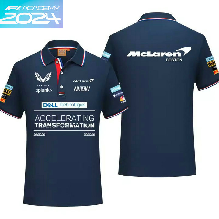 2024 Polo McLaren Boston Col Contrasté Manche Courte Coton Homme